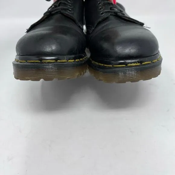 Dr Martens Mens US Size 8 UK 7 Made in England Black Leather 5 Eye Padded Oxford