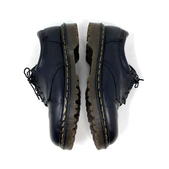 Dr Martens Mens US Size 8 UK 7 Made in England Black Leather 5 Eye Padded Oxford