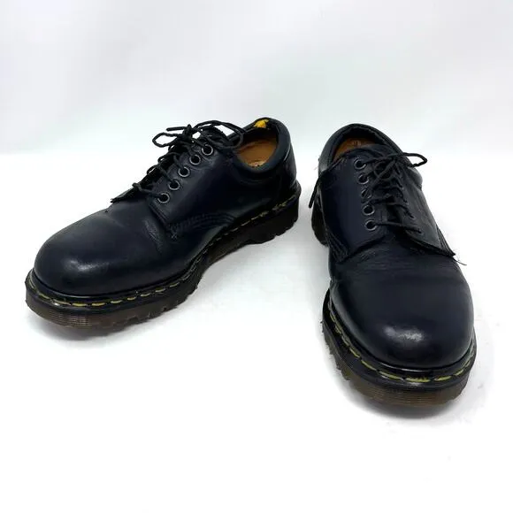Dr Martens Mens US Size 8 UK 7 Made in England Black Leather 5 Eye Padded Oxford