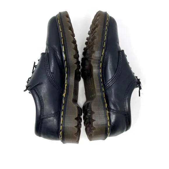 Dr Martens Mens US Size 8 UK 7 Made in England Black Leather 5 Eye Padded Oxford