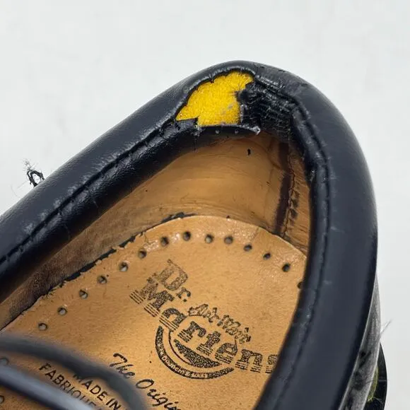 Dr Martens Mens US Size 8 UK 7 Made in England Black Leather 5 Eye Padded Oxford