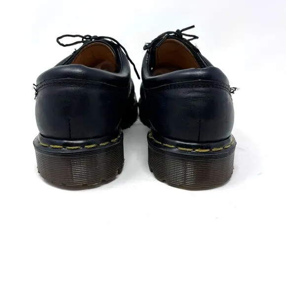 Dr Martens Mens US Size 8 UK 7 Made in England Black Leather 5 Eye Padded Oxford