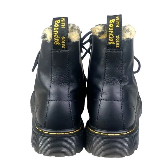 Dr. Martens Unisex Serena Leo Y Black Leopard Lined Combat Boot Size M 6 W 7