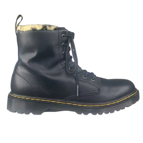 Dr. Martens Unisex Serena Leo Y Black Leopard Lined Combat Boot Size M 6 W 7