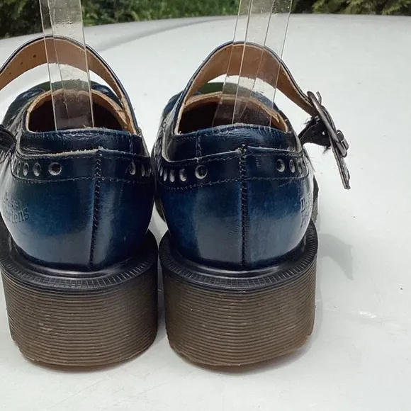 Dr Martens Vintage 90’s England Made Blue &amp; Green Mary Jane Chunky Shoes…
