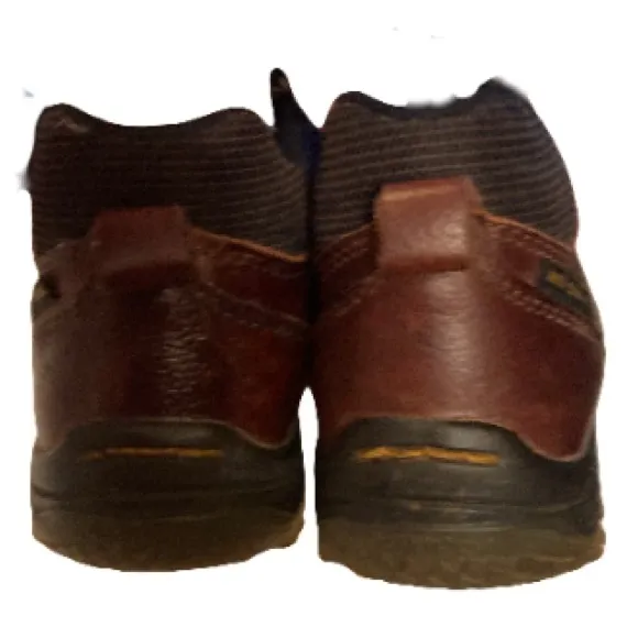 DR MARTENS VTG Women’s Dark Brown Leather 10854 Industrial Steel Toe Shoes 7 Y2K