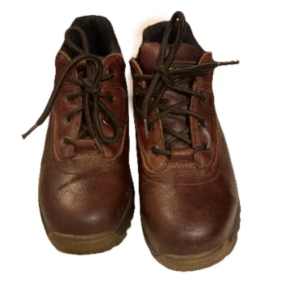 DR MARTENS VTG Women’s Dark Brown Leather 10854 Industrial Steel Toe Shoes 7 Y2K