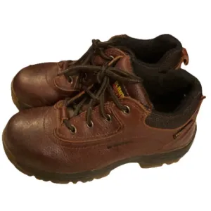 DR MARTENS VTG Women’s Dark Brown Leather 10854 Industrial Steel Toe Shoes 7 Y2K
