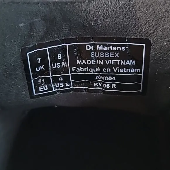 Dr. Martens Industrial SUSSEX Black Leather 3i Chukka Work Boots W9‎ M8 UK 7