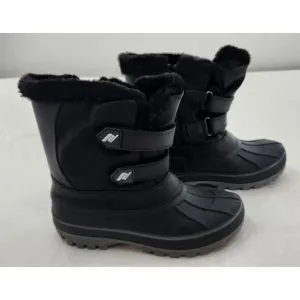 Dream Pairs Ducko Big Kid Mid Calf Black Warm FUR Lined Snow Boots Size 3
