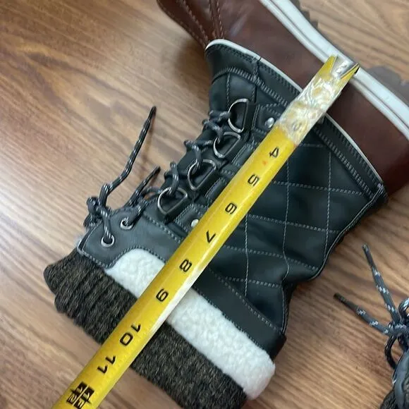 Dream Pairs Women Waterproof Boots Winter Warm Snow Faux Fur Lined Mid Calf Sz 9
