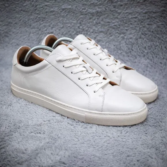 DUNROSS &amp; SONS Harvey Men's SZ 11 Black Leather Lace-up Low Sneakers