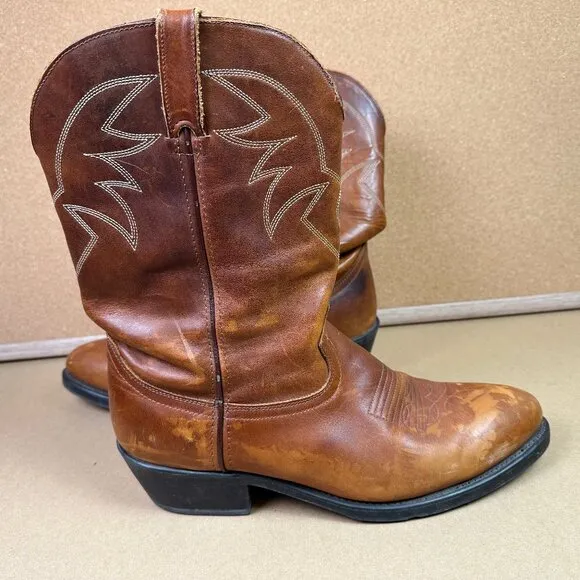 Durango Warm Brown Men's Leather Cowboy Western Boots Size 11 D