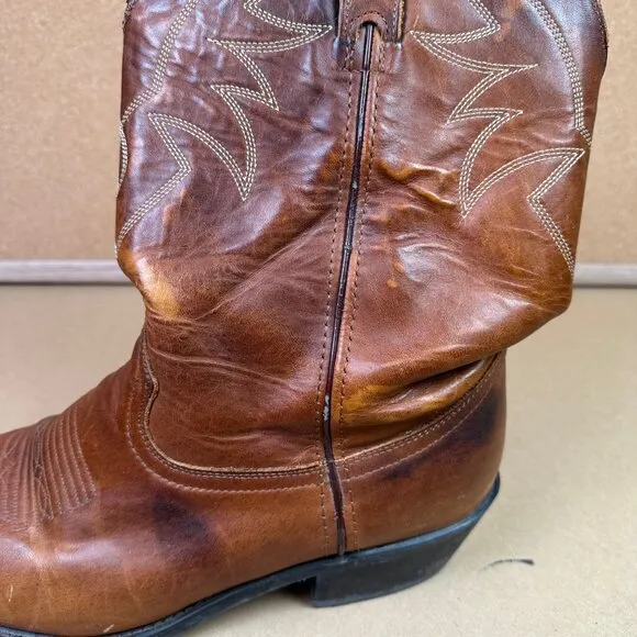 Durango Warm Brown Men's Leather Cowboy Western Boots Size 11 D