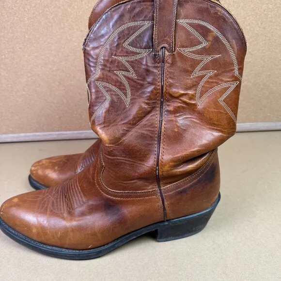 Durango Warm Brown Men's Leather Cowboy Western Boots Size 11 D