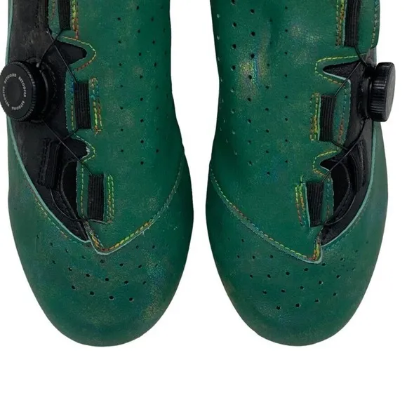 DWZRG Betoosen Mens Road Cycling Shoes Indoor/Outdoor Green/Black Iridescent 8 M