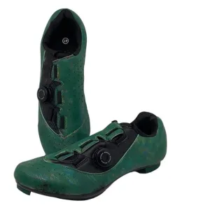 DWZRG Betoosen Mens Road Cycling Shoes Indoor/Outdoor Green/Black Iridescent 8 M