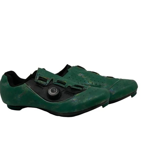 DWZRG Betoosen Mens Road Cycling Shoes Indoor/Outdoor Green/Black Iridescent 8 M