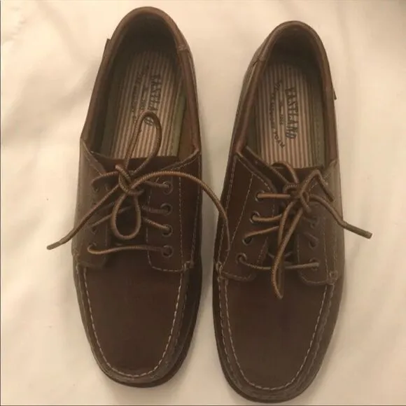 EASTLAND BROWN LEATHER DOCK SHOES.  NEW.
