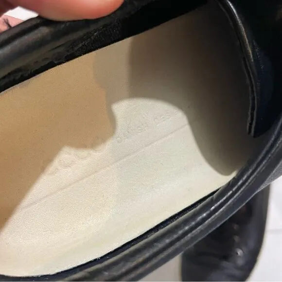 ECCO Black Leather Lave Up Sneakers Shoes Women’s Size EY 38 US 7
