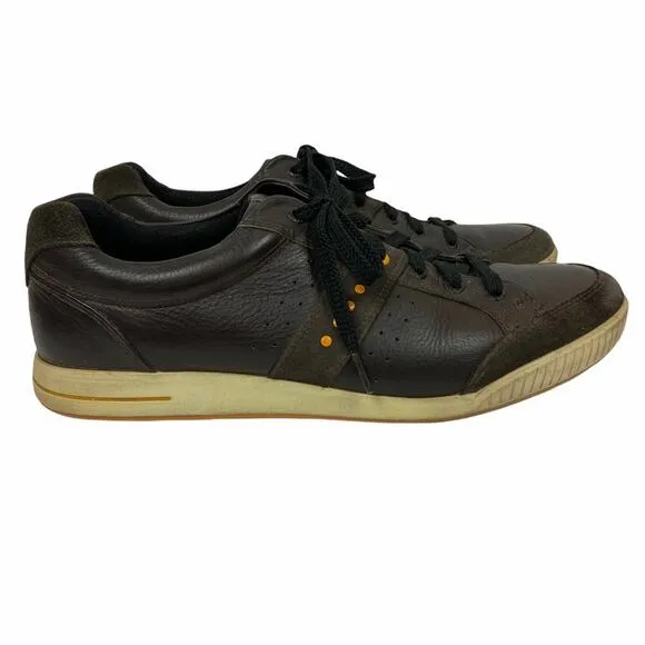 Ecco Men's Street Premiere Brown Leather Shoes Sneakers EU 46 US 12-12.5