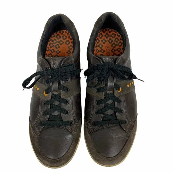Ecco Men's Street Premiere Brown Leather Shoes Sneakers EU 46 US 12-12.5