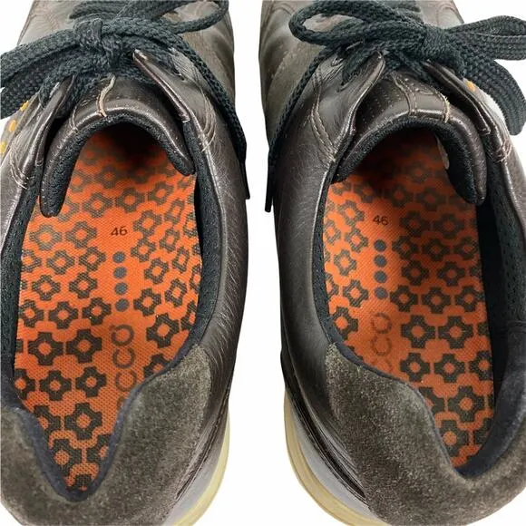 Ecco Men's Street Premiere Brown Leather Shoes Sneakers EU 46 US 12-12.5
