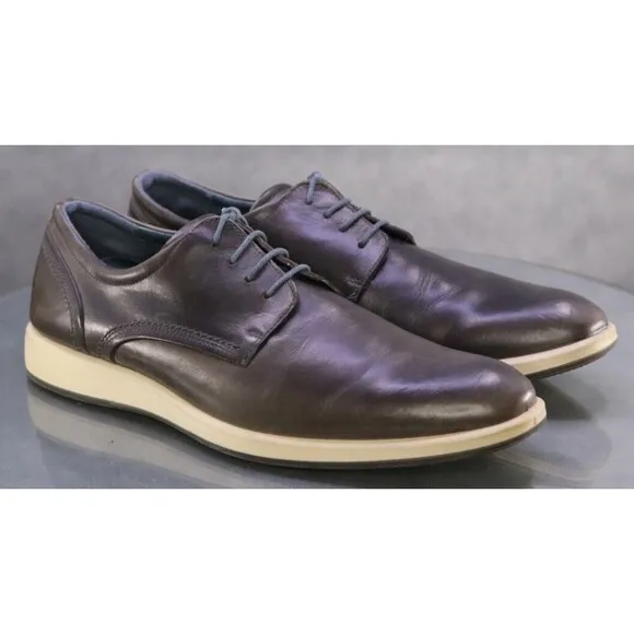 ECCO Men's Trainers Comfort Dress Shoes Size EU 44 US 10-10.5 Leather Gray