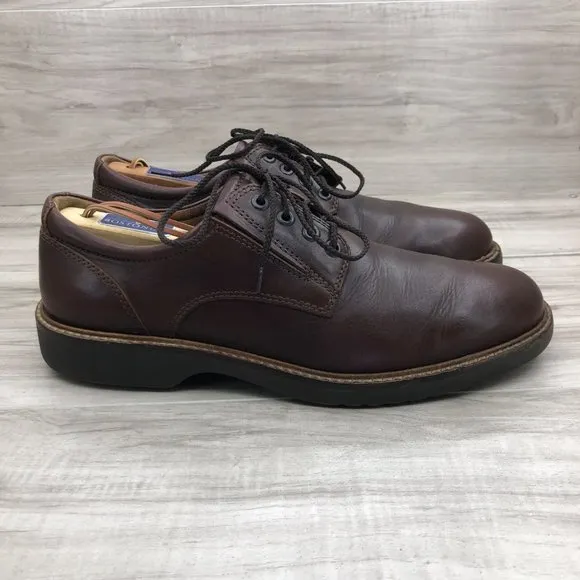 Ecco Shoes Mens 8 Brown Leather Derby Oxford Lace Up