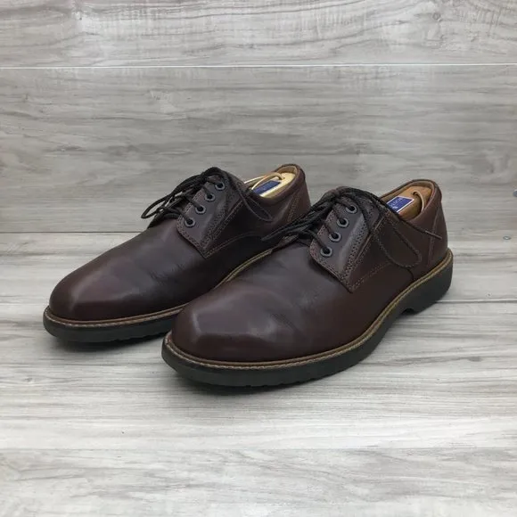 Ecco Shoes Mens 8 Brown Leather Derby Oxford Lace Up