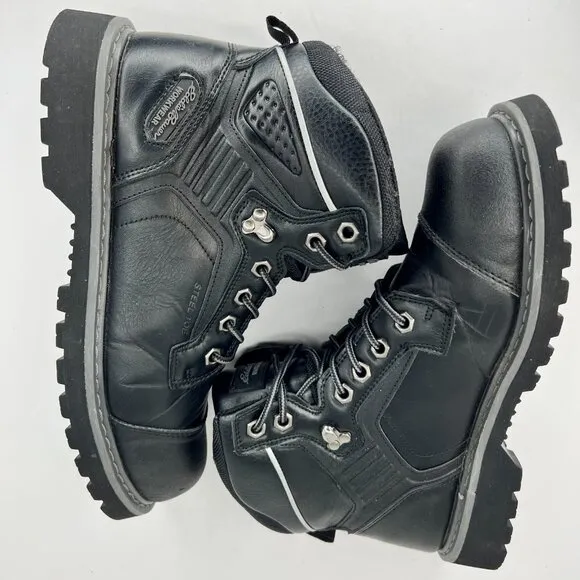 Eddie Bauer Mens Bellingham Black Steel Toe Lace Up Ankle Size 9.5 M Work Boots