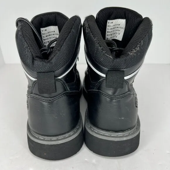 Eddie Bauer Mens Bellingham Black Steel Toe Lace Up Ankle Size 9.5 M Work Boots