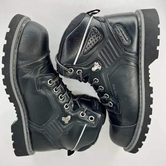 Eddie Bauer Mens Bellingham Black Steel Toe Lace Up Ankle Size 9.5 M Work Boots
