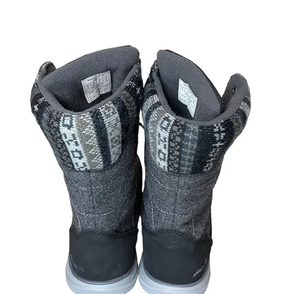 Eddie Bauer Waterproof Laurel Lace‎ Boots Size 9 Dark Smoke Black Grey Snow Moon