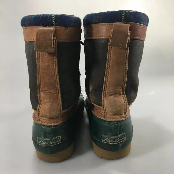 Eddie Bauer Womens 7 Insulated Green Winter Duck Boots Mid-Calf
