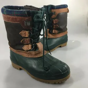 Eddie Bauer Womens 7 Insulated Green Winter Duck Boots Mid-Calf