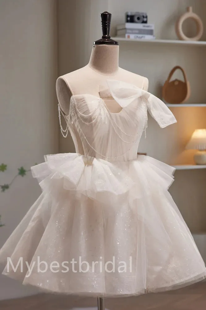 Elegant Strapless Sleeveless A-line Short Mini Homecoming Dress,  HDS0110