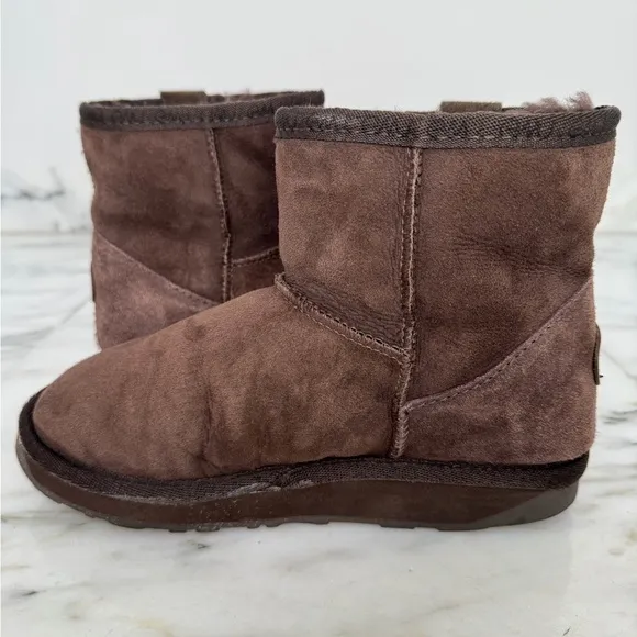 EMU Australia Mini Unisex Chocolate Brown Boots, Men's Size‎ 5/Women's Size 6