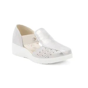 ENVAL SOFT Grey Made In Italy Leather Comfort Shoes
