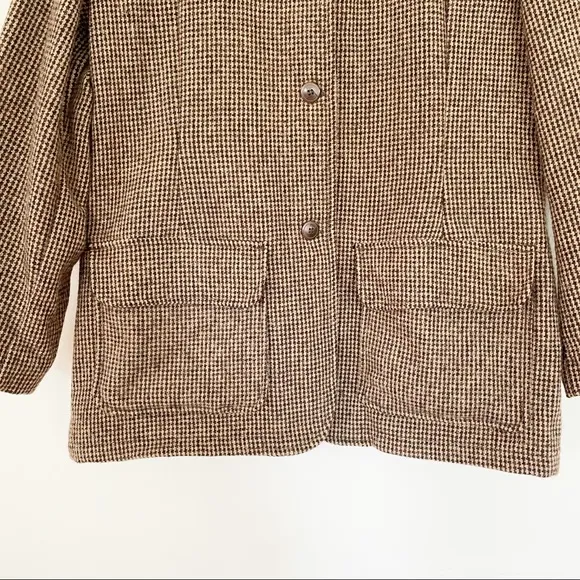 EUC Woolrich Woman Houndstooth Vintage Tweed Preppy Coat L