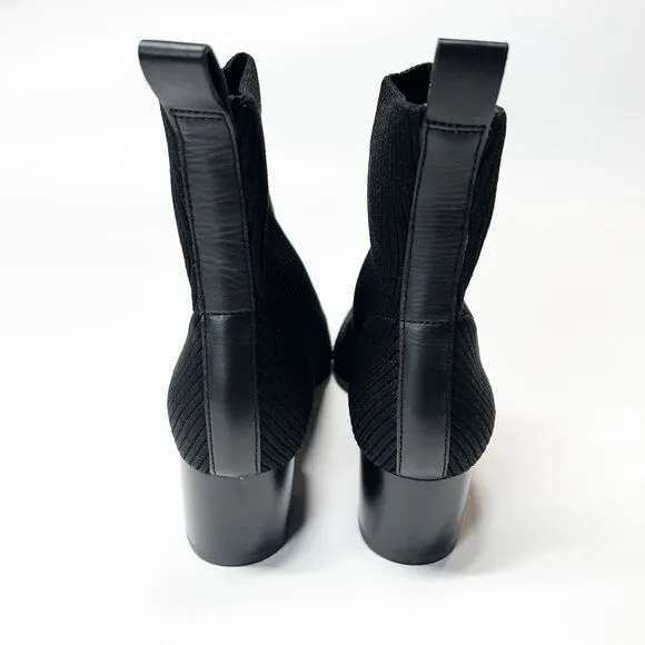 Everlane The Glove Boot Rib Knit Ankle Sock Boots Size 7 ReKnit Black Block Heel