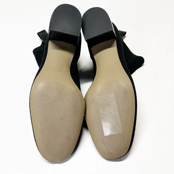 Everlane The Glove Boot Rib Knit Ankle Sock Boots Size 7 ReKnit Black Block Heel