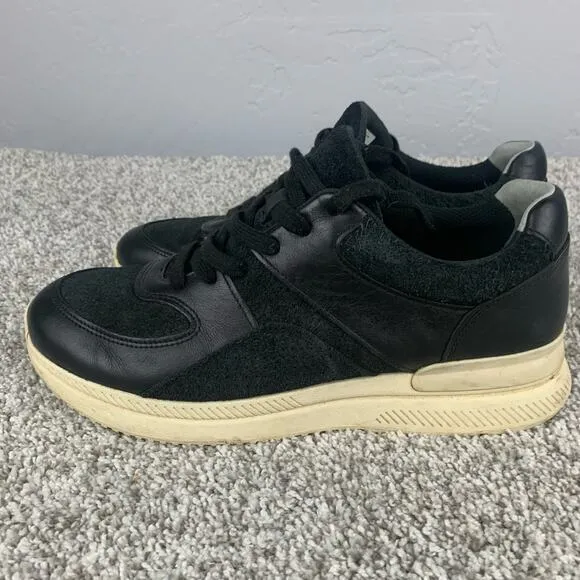Everlane The Trainer Leather Sneakers Womens Size 11 Black Athletic Shoes