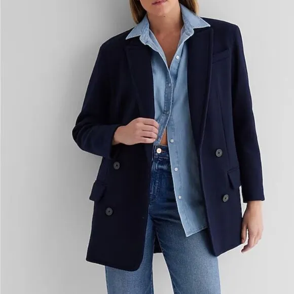 Faux Wool Double Breasted Oversized Coat express NWT women’s size Large