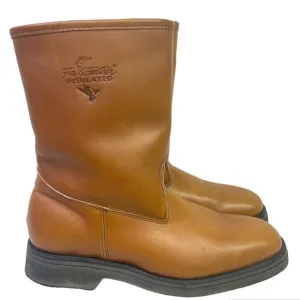 Fin &amp; Feather Insulated Boots Brown Leather Size 8 USA Made Zipper Tan Hunting