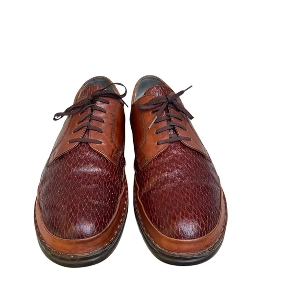 Finn Made in Germany Leather Lizard print Men’s Comfort Lace Shoes. Sz.12