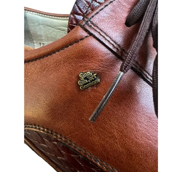 Finn Made in Germany Leather Lizard print Men’s Comfort Lace Shoes. Sz.12
