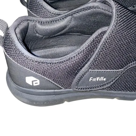 FitVille Shoes Men Extra Wide Slip-On comfort Shoes for Swollen Feet Black 11.5W