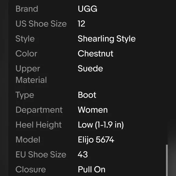 Flash Sale UGG 12 Elijo Chestnut Suede Shearling Pull On Cuffed Boots