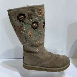 Floral Ugg Tall boot rare tan browns 5193